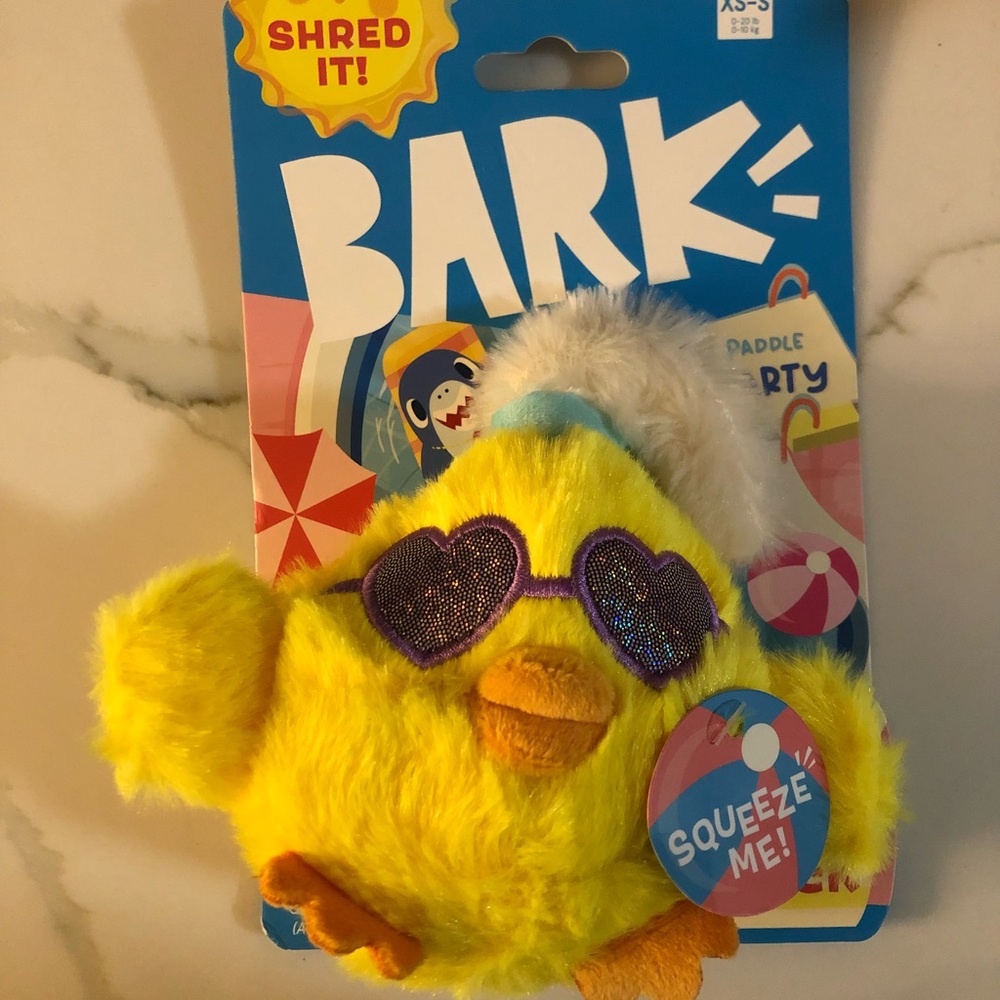 BARK Hot Chick Yellow Chick Pool Bird Plush Dog Toy, X-Small/Small